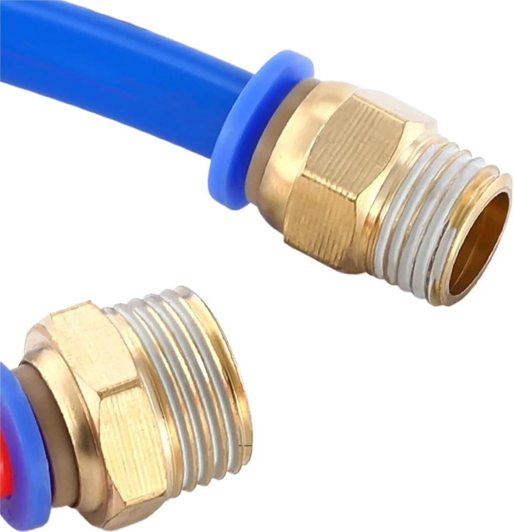 Pneumatic Quick Connector M5 1/8 1/4 3/8 1/2 PU Hose Air Pipe 4 6 8 10 12 14 16mm PC8-02 Brass Straight(PC6-01)