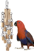 Parrot Toys for Large Birds with Detachable Parts, 304 Stainless Steel and Natural Hardwood Chew Toy for Macaw