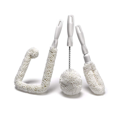 FryOilSaver Co. Set of 3 Glassware Cleaning Brush Kit, Non-Scratch