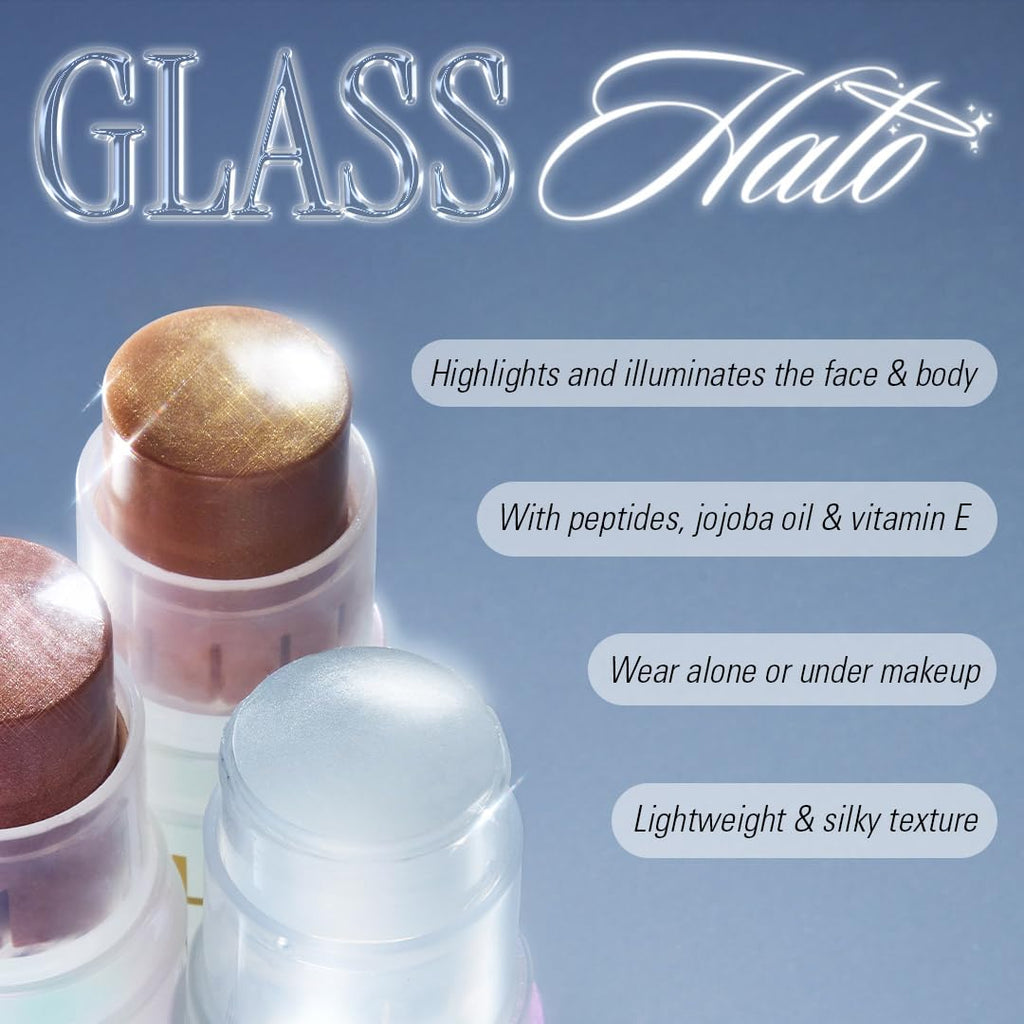 Revolution Glass Halo Highlighter Stick for Face & Body, Clear Glow
