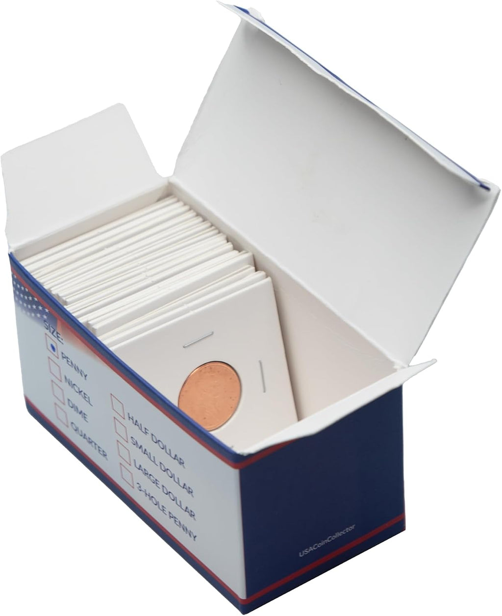 100 Quarter 2x2 Premium Cardboard Coin Flips Paper Holders Mylar Archival Safe Storage