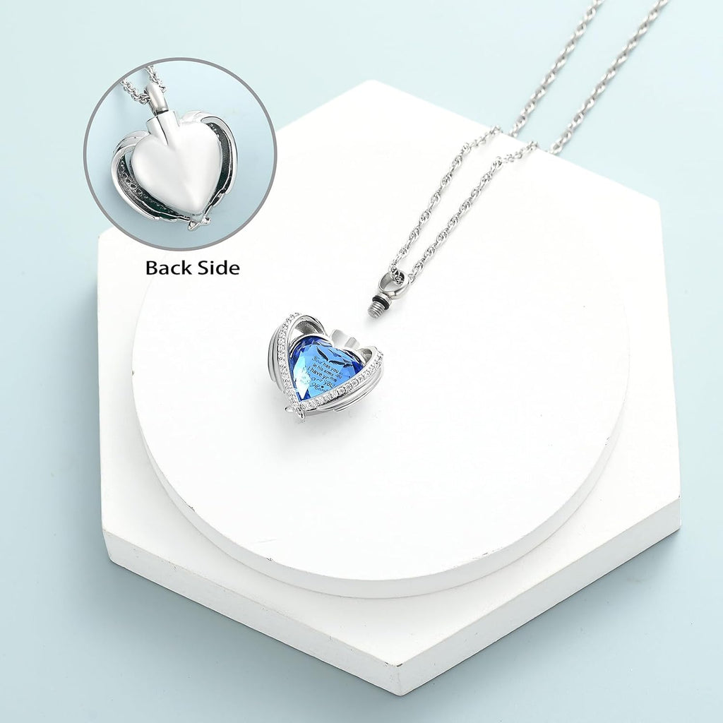Cremation Heart Urn Necklace Ashes Jewelry for Women Men Keepsake Pendant Memorial Locket Ash Holder