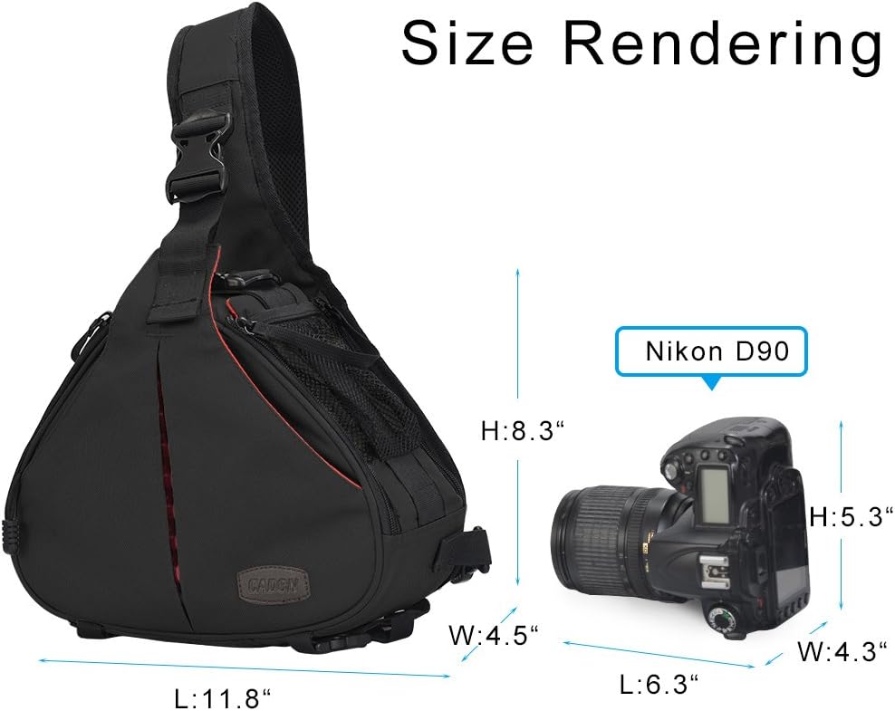 Camera Bag Sling Backpack Camera Case Waterproof with Rain Cover Tripod Holder, Compatible for DSLR/SLR Mirrorless