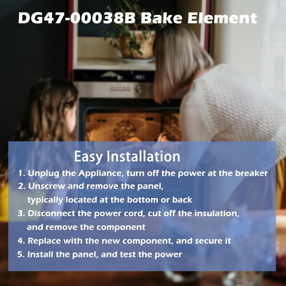 DG47-00038B Oven Bake Element, Compatible With Samsung Range/Stove/Oven