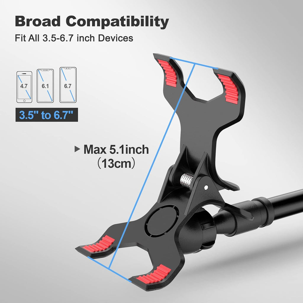 Gooseneck Cell Phone Holder, Universal 360 Flexible Phone Stand Lazy Bracket Mount Long Arms Clamp for Phone 13 Pro