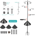 Bird Feeding Station Kit Bird Feeder Pole Wild Bird Feeder Kit with Squirrel Baffle and Suet Cage Mesh Tray Fruit