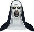 Nun Scary Latex Mask Halloween Party Horror Nun Mask Full Head Costume Creepy Mask with Cross Necklace(Fang)