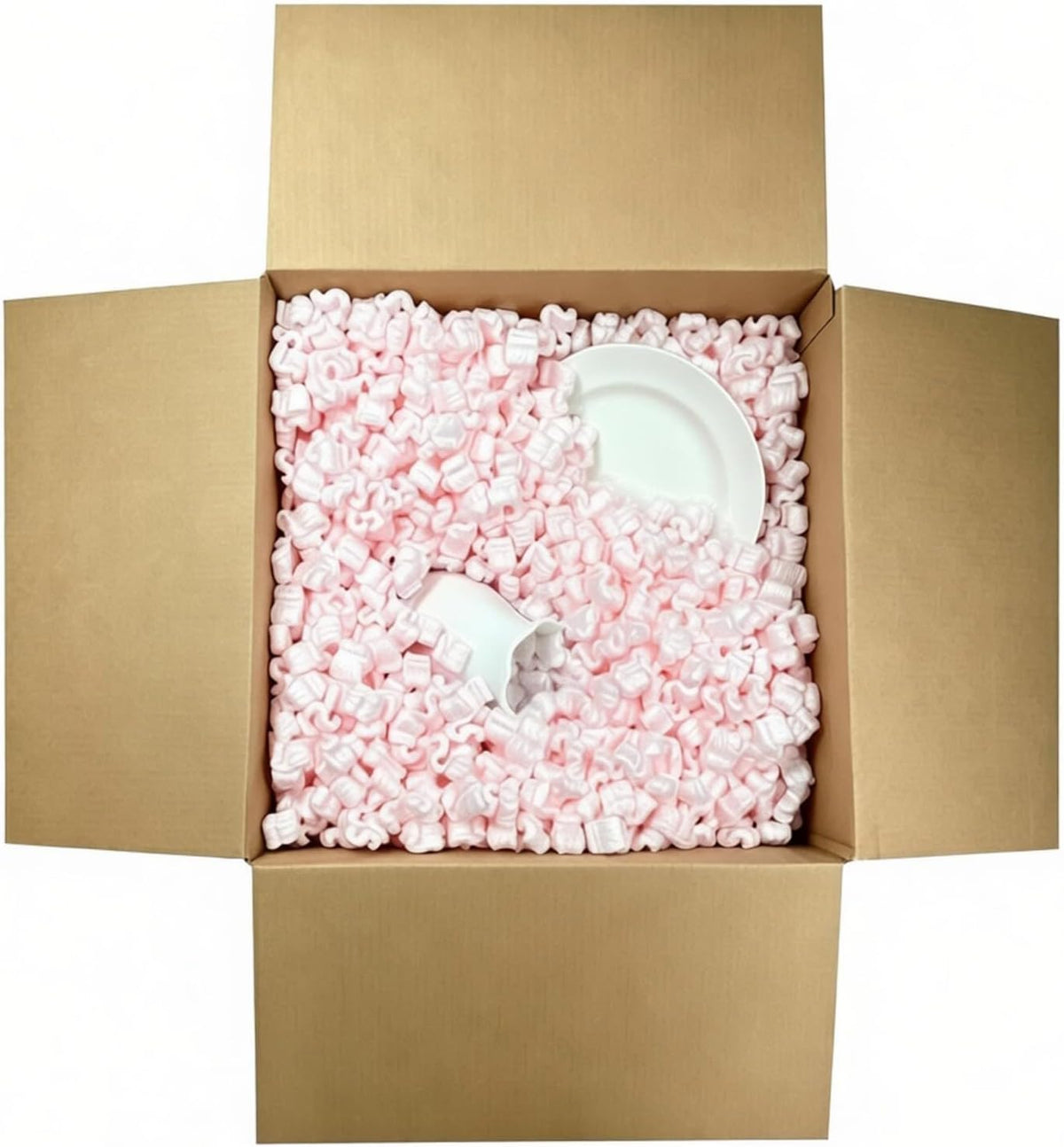 Biodegradable Anti-Static Packing Peanuts, 30 Gallons / 4 Cu Ft S-Shaped Loose Fill, Void Fill Cushioning, Protective