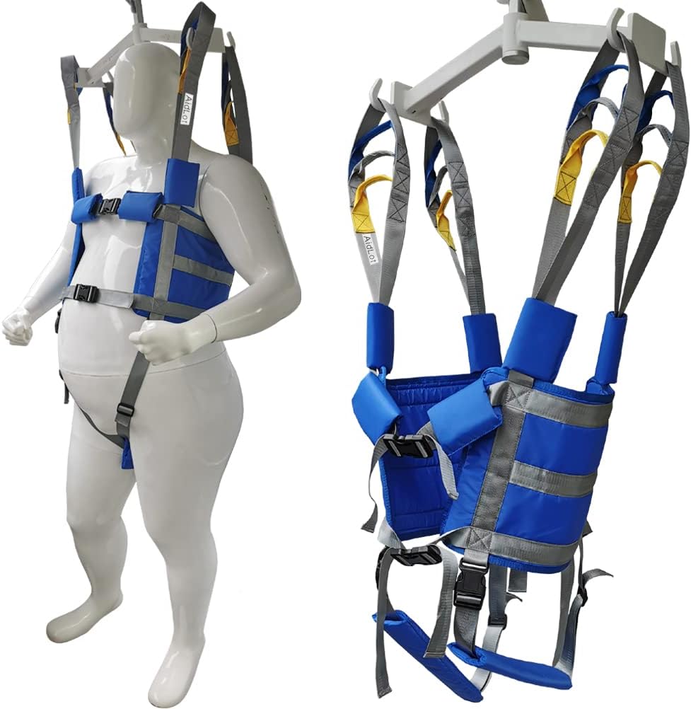 Patient Lift Aid Sling Assist Elederly Senior Transfer Belt Sit Stand Walk Straps Harness Fold Up Full Body Support
