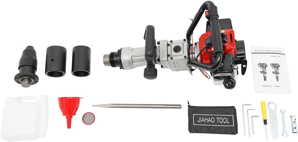 Upgrade T-Post Driver, 32.7CC 2-Stroke Gas-Powered Fence Post Driver, Heavy-Duty Petrol Pile Driver with SDS Max