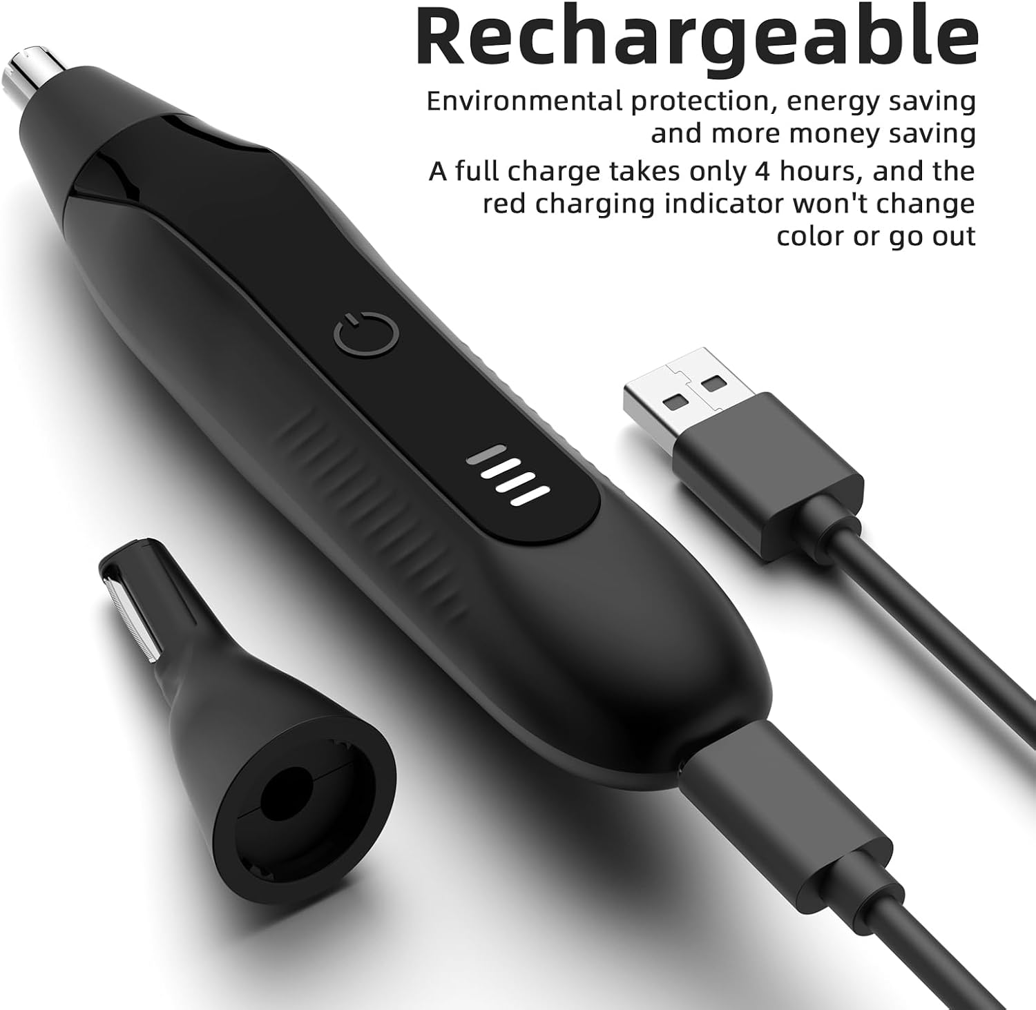 Nose Hair Trimmers for Men,Rechargeable Eyebrow Trimmer 2 in 1 Painless Multifunctional Ear and Nose Hair Trimmer