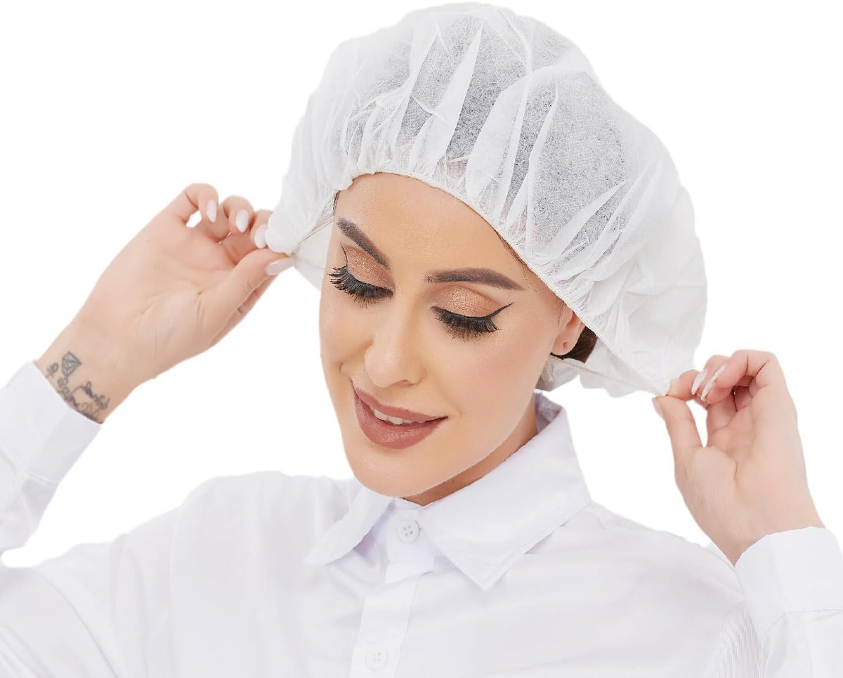 Disposable Bouffant Cap Hair Net for Food Service Latex-Free