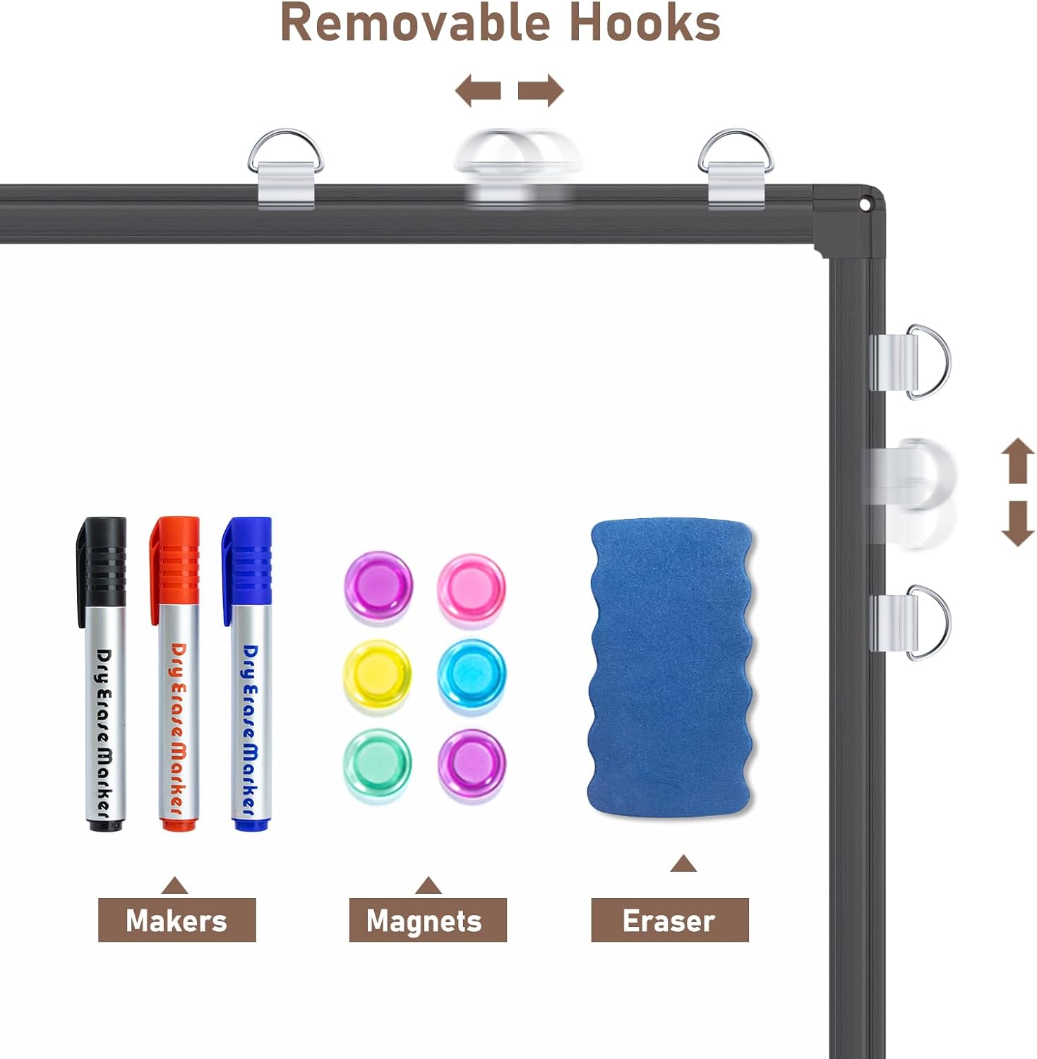 Combination White Board & Bulletin Cork Board 24 x 18 Whiteboard Magnetic, Combo Dry Erase Board with Black Aluminum