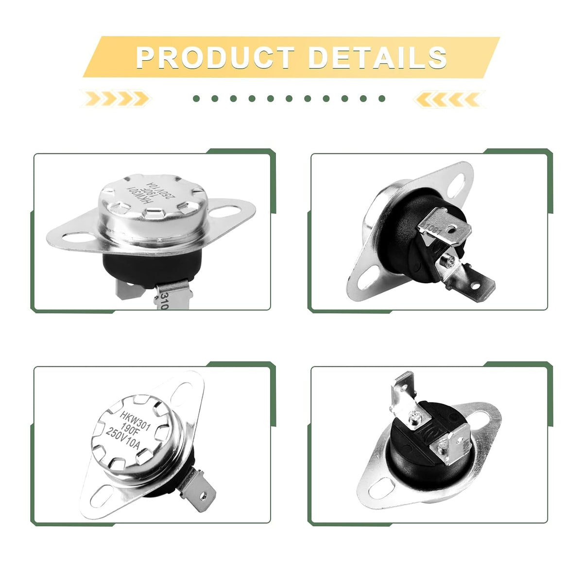 31091 Limit Switch 190℉ Fit for Atwood/Hydro Flame/Dometic RV Furnace(2PCS)