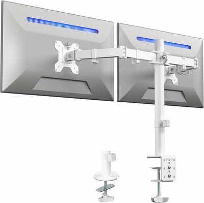 Dual Monitor Desk Mount for 13 to 30 inch Screens, STAND-V002W | White, Articulating, Adjustable Monitor Arm, Grommet