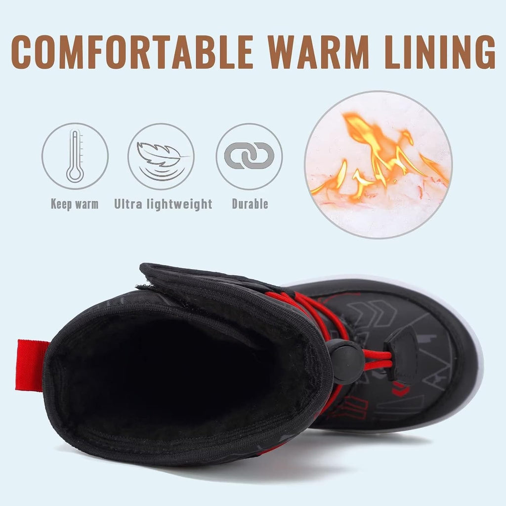 Winter Snow Boots for Boy and Girl Outdoor with Fur Lined(Toddler/Little Kids)