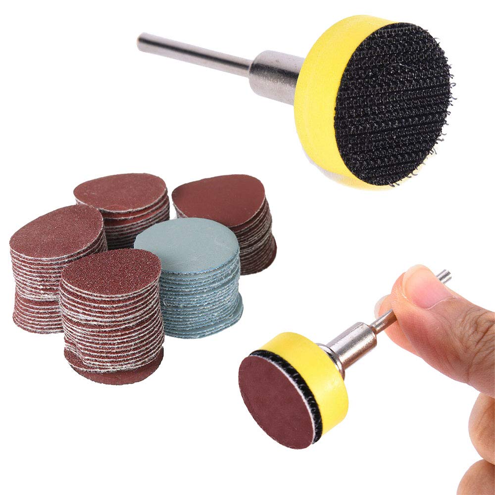 Saiper 100pcs 1 Inch/25mm Sanding Discs Pad Sander Disk Kit for Dremel