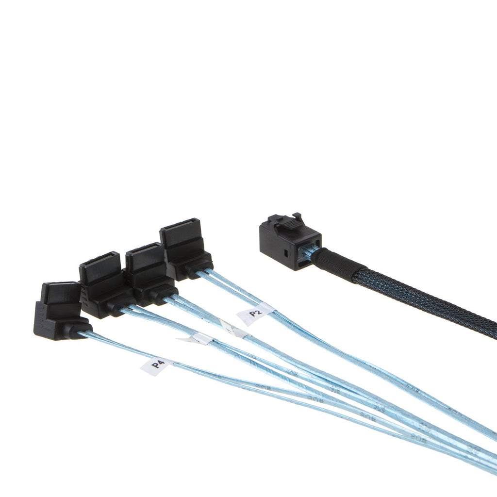 CableCreation Internal Mini SAS (SFF-8643 Host)-4X SATA (Target)Angle Cable