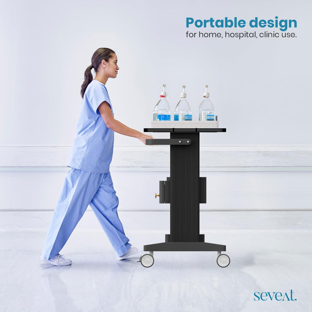 Professional Medical Cart | 3-Tier Rolling Trolley with Drawers | 198 lbs Capacity | Portable Utility Cart for