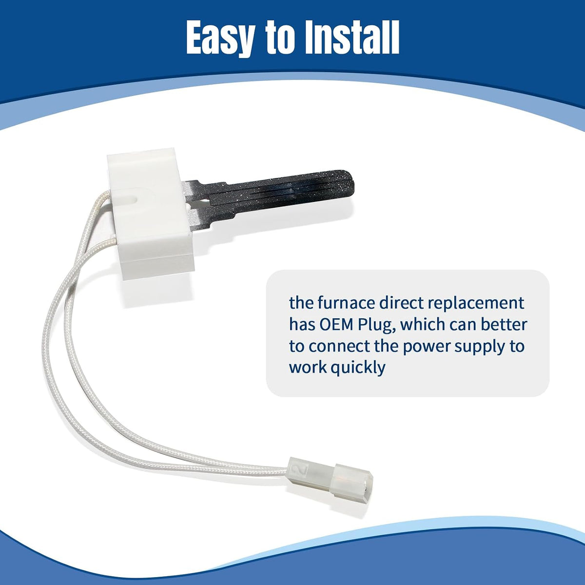 2-Pack LH33ZS004 Furnace Hot Surface Ignitor, Direct Replacement for Carrier Payne Part LH33ZS004