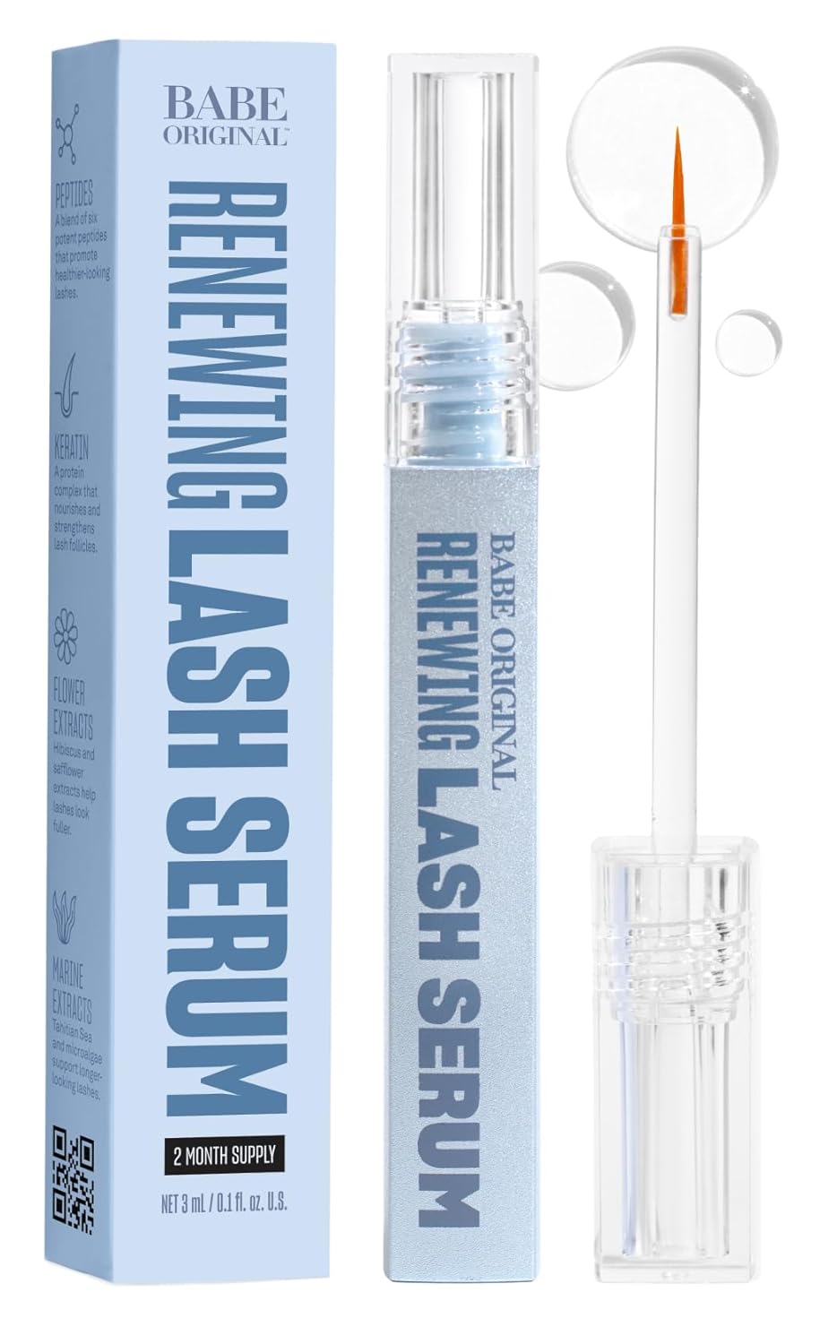 Renewing Lash Serum for Longer-Looking Lashes, Peptides | Prostaglandin-free, peptide-infused gentle lash serum for