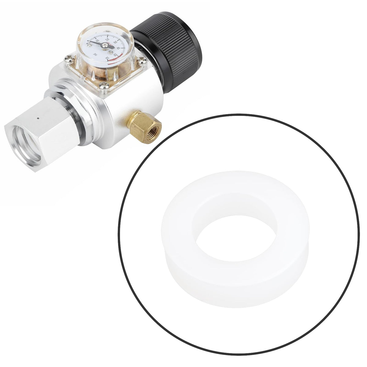 ECSiNG 10 Pack Nylon Regulator Washers 18mm OD 10mm ID 5mm Thick White Compatible with CO2 Regulators