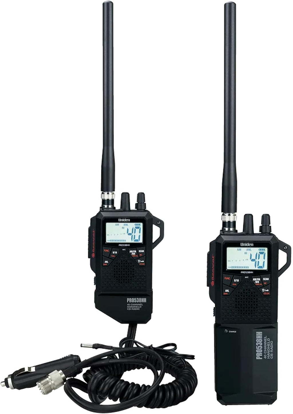 PRO538HHFM, “2 in 1” Dual Handheld/Mobile Emergency CB Radio with New FM Mode, Full 40 Channels, NOAA Weather Alerts