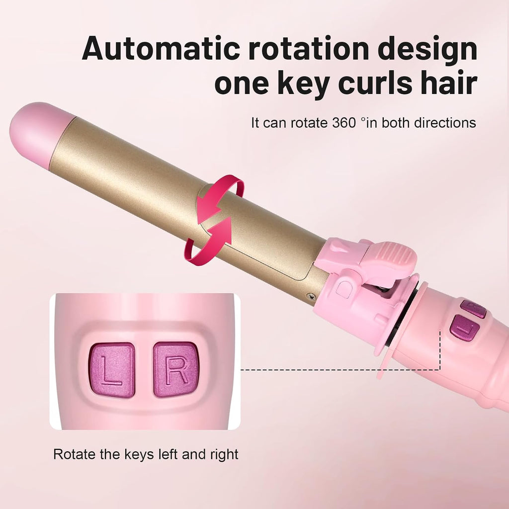 Automatic Rotating Curling Iron, 1 Inch (28mm) Auto Rotating Barrel Hair Curler with Negative Ion Ceramic Tourmaline