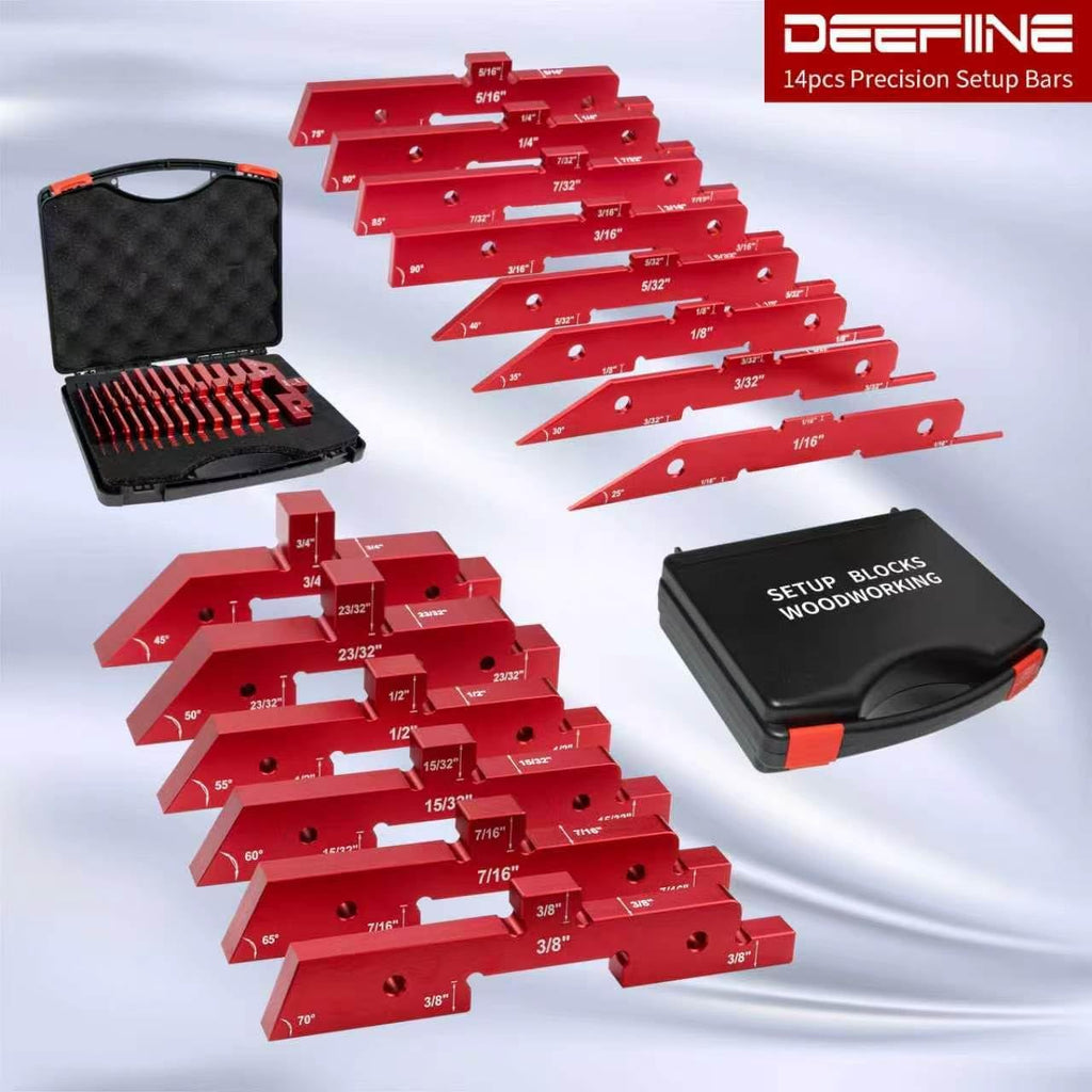 14Pcs Setup Blocks for Woodworking, Router & Table Saw Set up Bars