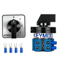 20A Rotary Changeover Switch 660V 4 Position 2 Poles 8 Terminals,Universal Selector Switch with Blue Fork Terminals IP65 CE 20/0-3.2