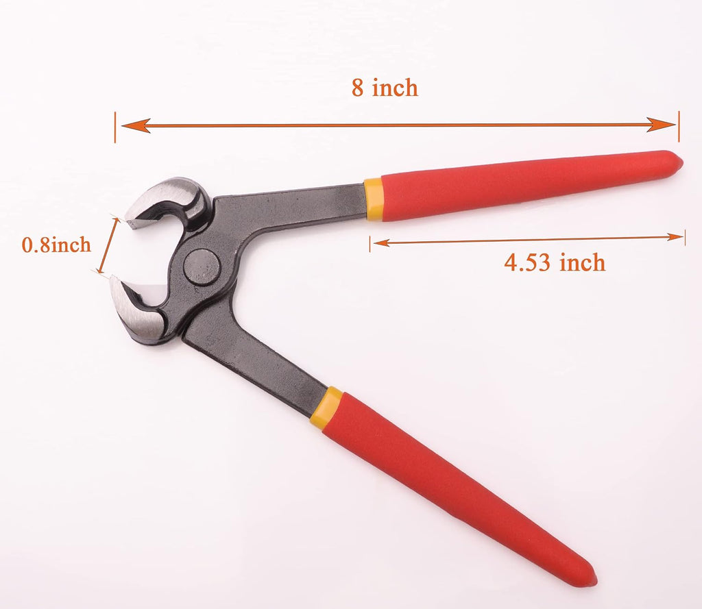 Hoof Nipper 8" - Horse Farrier Tool for Goats Sheep Pigs,Farrier Nippers with Plastic Grip. (8")