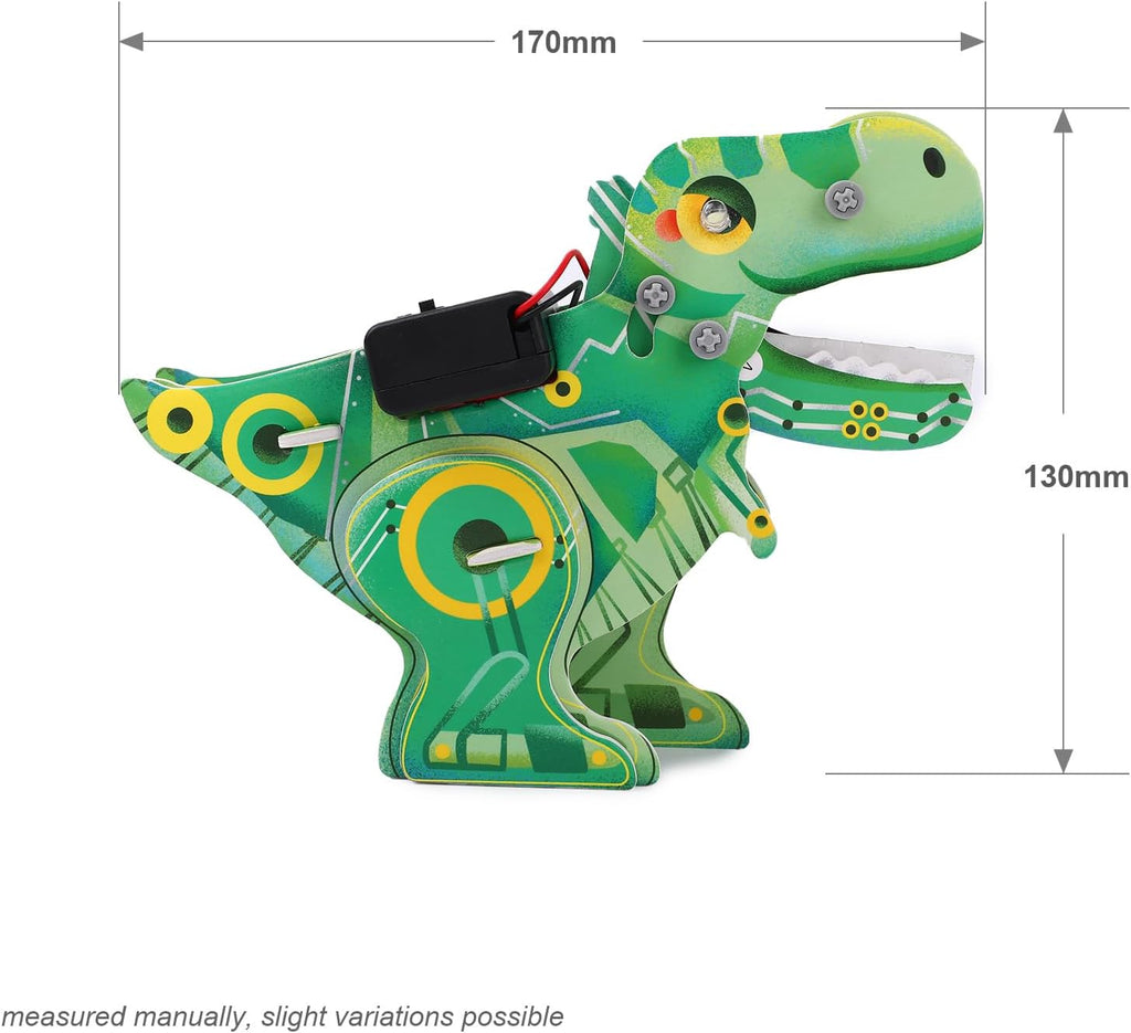 Playnovate Metal Detecting Dino STEM Kit | Electronics Circuit Science Toy for Kids | Light & Sound | Includes QR