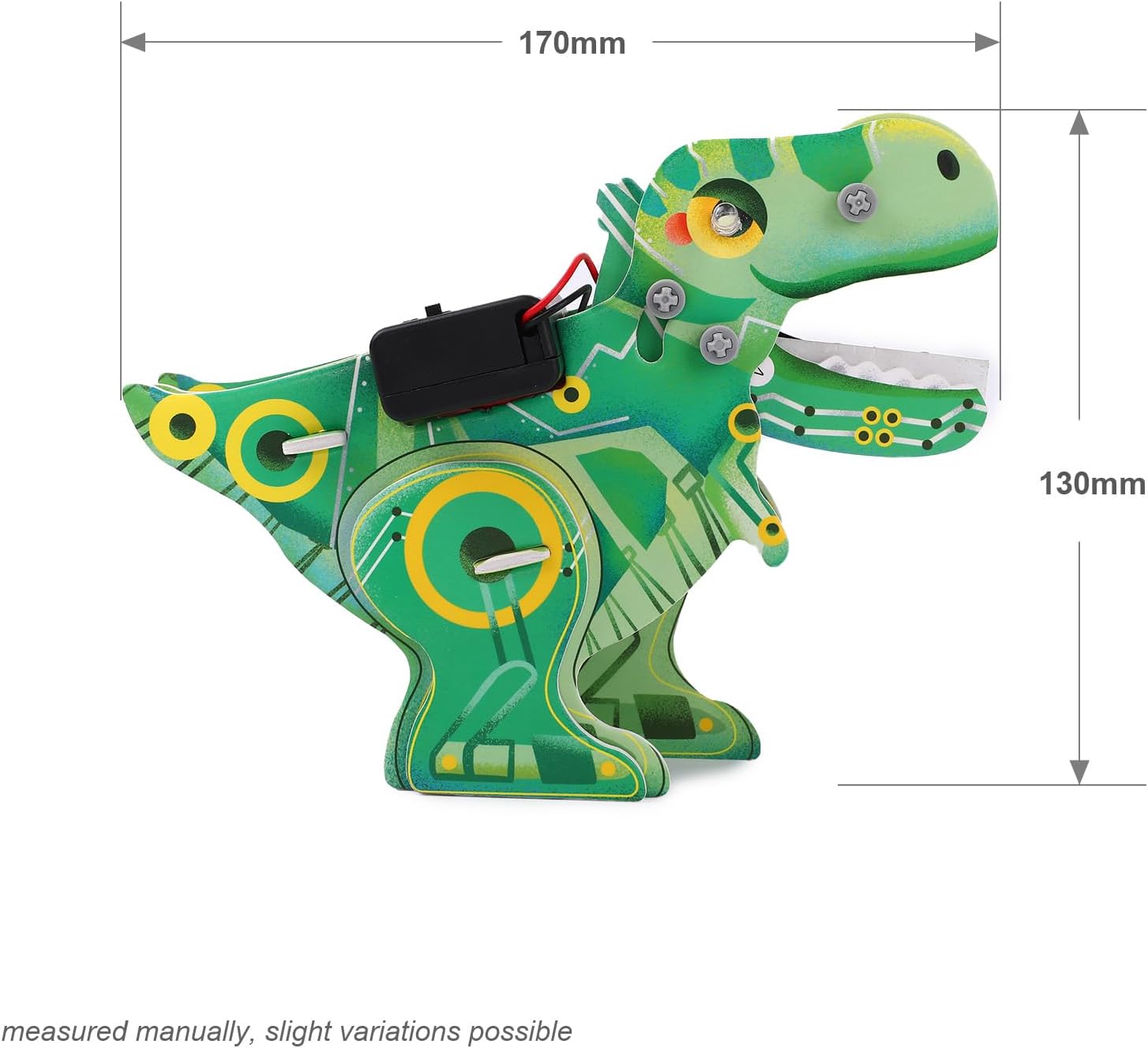 Playnovate Metal Detecting Dino STEM Kit | Electronics Circuit Science Toy for Kids | Light & Sound | Includes QR