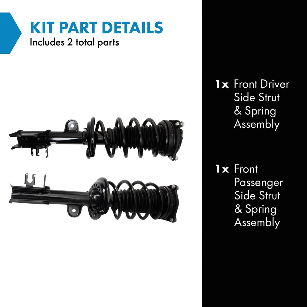 TRQ Front Driver and Passenger Side Strut and Spring Assembly Set Loaded