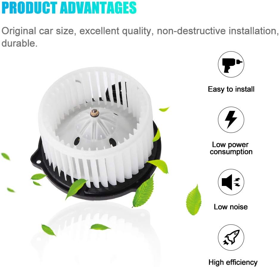 AC Heater Blower Motor with Fan Replacement for 2002-2008 Dodge Ram 1500 2500 3500, 2002 2003 2004 Jeep Grand Cherokee Replaces # 5012701AB, 5096255AA, 5096256AA, PM9198, 700012