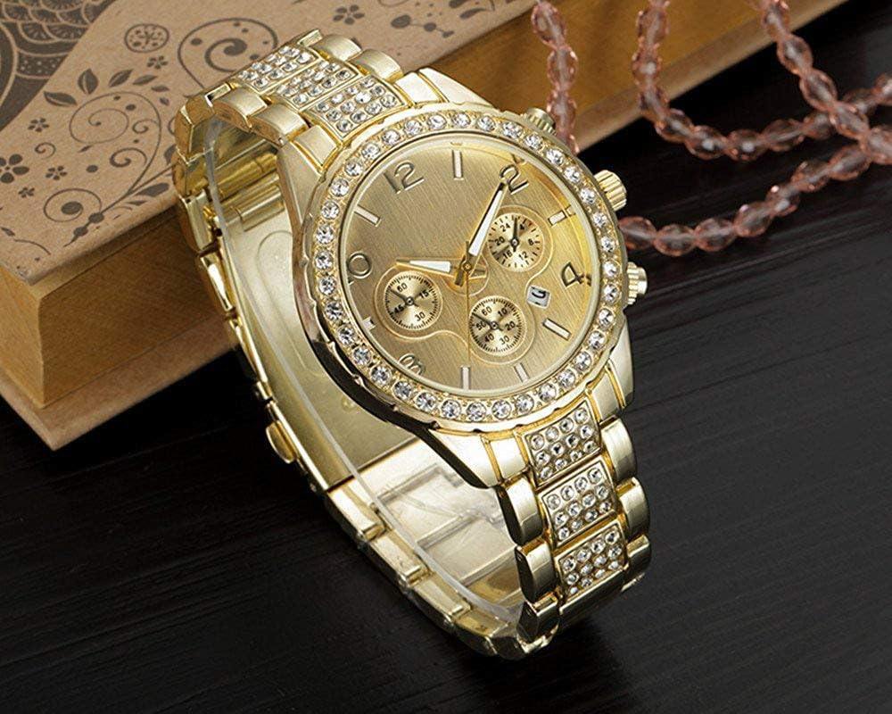 Unisex Diamond Watches Men and Women Fashion Rose Gold Silver Stainless Steel Calendar Quartz Watch