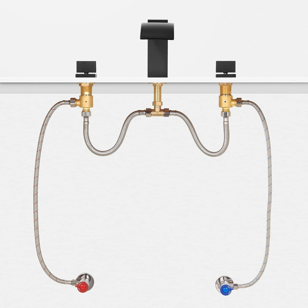 Braided Stainless Steel Faucet Supply Lines, 24 Inches | 1/2-inch FIP x 3/8-inch Compression, Faucet Connector