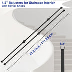 10-Pack Iron Balusters 44" Wrought Iron Stair Spindles