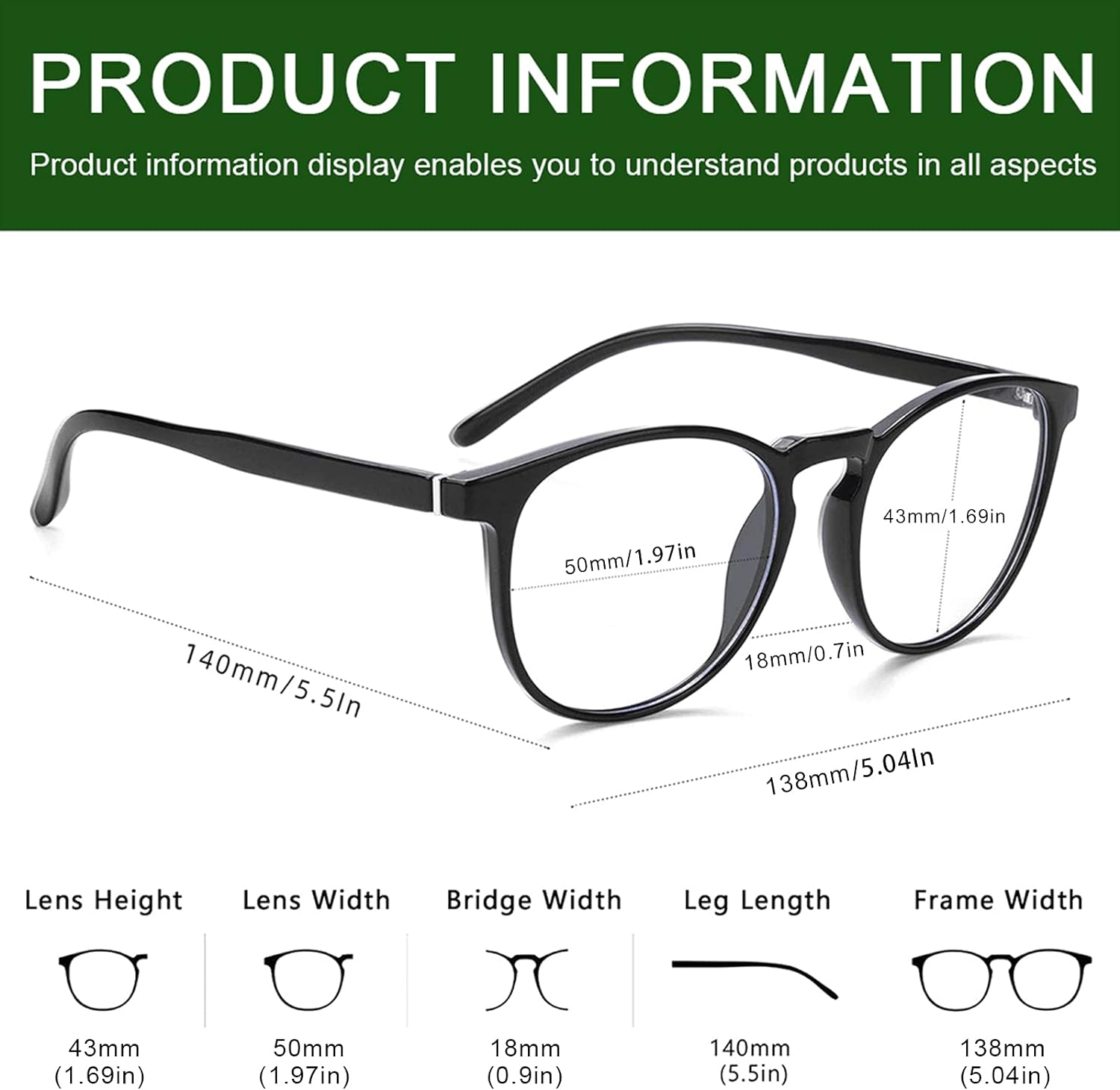 Blue Light Blocking Glasses for Women Men Black/Transparent/Amber | Retro Round,Filter Blue Ray,Computer Gaming