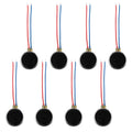 VAKTOK- 8pcs 10000RPM Mini Tiny Vibration Motor Wired mini Flat Pager Electronic Mobile Phone Coin Cell Splice Flat Coin Button-Type Vibrating Motor