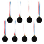 VAKTOK- 8pcs 10000RPM Mini Tiny Vibration Motor Wired mini Flat Pager Electronic Mobile Phone Coin Cell Splice Flat Coin Button-Type Vibrating Motor