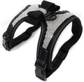 Reflective Dog Harness with Rhinestone, Cute Bling Ties Dog Harness Dog Leash, Reflective Chest Strap with Shiny Bow