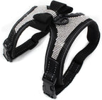 Reflective Dog Harness with Rhinestone, Cute Bling Ties Dog Harness Dog Leash, Reflective Chest Strap with Shiny Bow
