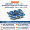 JESSINIE GY‑25 MPU‑6050 6DOF Gyroscope and Accelerometer Sensor Module, 3.3–5 V, UART Output