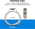 100 Pack GUOFIS 1/2"Pex Clamp Rings,304 Stainless Steel(CLAMP016-100)