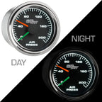 GlowShift Black Mechanical Dual Air Pressure Gauge Kit, 2-1/16" 52mm
