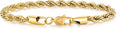 Rope Chain Bracelet for Men, 18K Real Gold Plated Men's Rope Link Bracelet, Durable No Color Fading Cuban Link