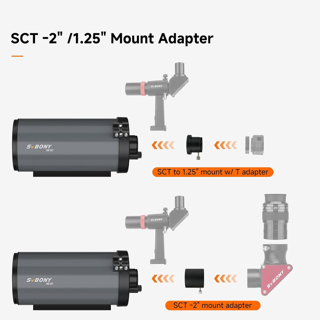 MK127 Astronomy Observation Set for Planetary Observation | MK127 OTA with SV188P Dielectric Mirror Star Diagonal