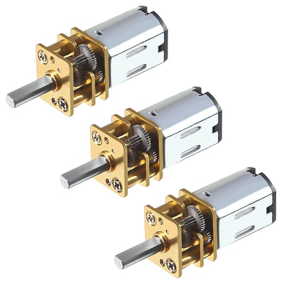 3pcs DC 6V 500RPM N20 High Torque Speed Reduction Motor 3mm Shaft Mini Metal Gearwheel Gear Motor with Metal Gearbox Micro Motor for DIY RC Toys