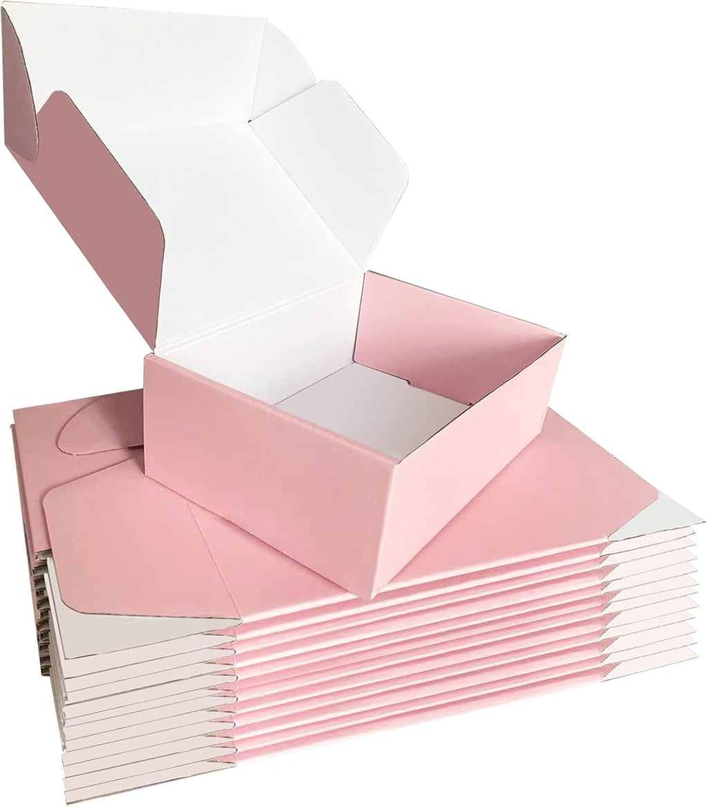 28 Pack 9x6x3 inches Pink Shipping Boxes for Small Business, Small Corrugated Cardboard Gift Box for